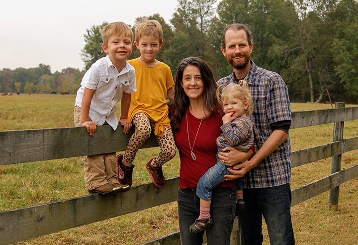 Photo of Barr Family in the field at Barr Farms