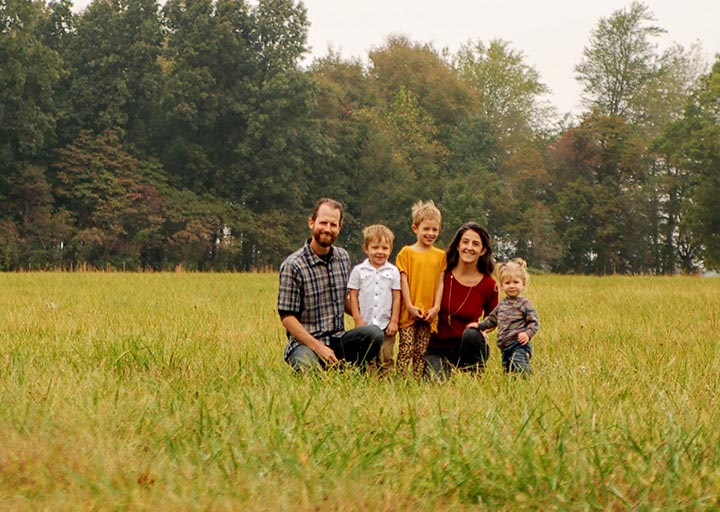 Photo of Barr Family in the field at Barr Farms