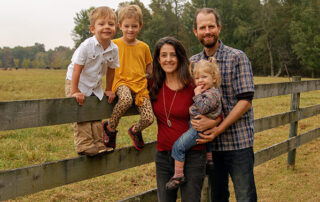 Photo of the Barr Family in the field at Barr Farms