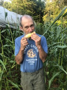 Bryan Hager eating corn.