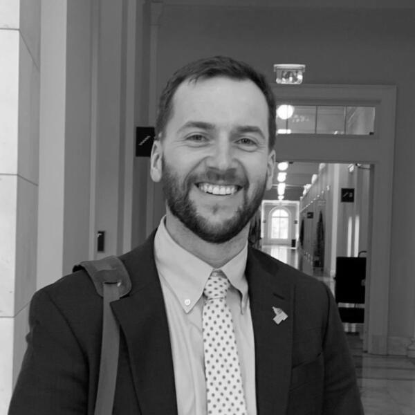 Gordon Merrick headshot 2024 – square- b&w