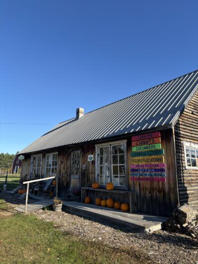 the farm store at Kennebec Valley Farm, selling local organic fruits and veggies