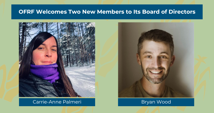 headshots of OFRF's new board members (2025) - Carrie-Anne Palmeri & Bryan Wood