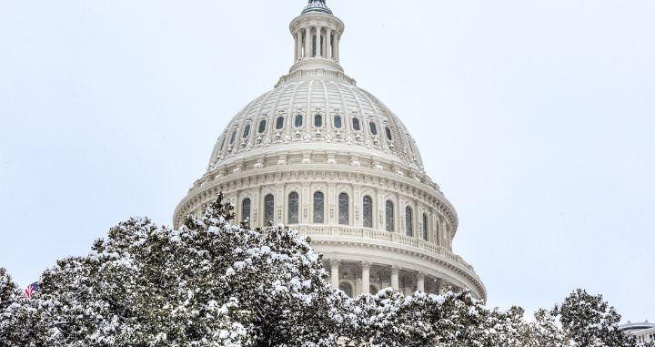 capitol building in snow