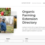 screenshot of OFRF's Organic Research Hub organic extension directory
