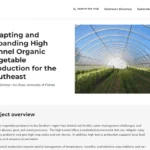 screenshot of OFRF's Organic Research Hub resources, a research summary