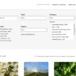 screenshot of OFRF's Organic Research Hub search tool