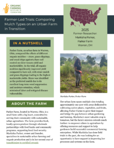 Farmer-led trials report cover for Parker Farms.