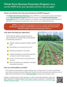 visual of front side of WFRP information flyer created by OFRF