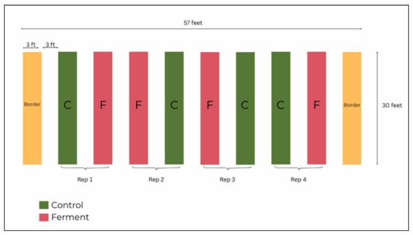 plot map for on-farm trial at Woven Trifecta Farm
