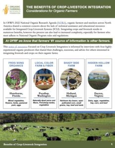 OFRF-Benefits-of-Crop-Livestock-Integration Benefits of Crop Livestock Integration report cover