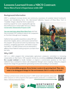 NCRS CSP Mora Mora Farm Flyer cover page