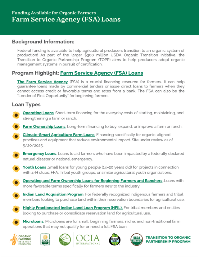 front cover of OFRF's FSA factsheet (English version)