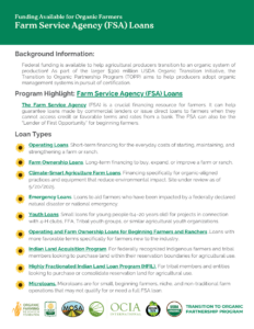 front cover of OFRF's FSA factsheet (English version)