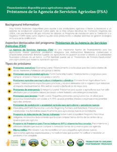 front cover of OFRF's FSA factsheet (Spanish version)