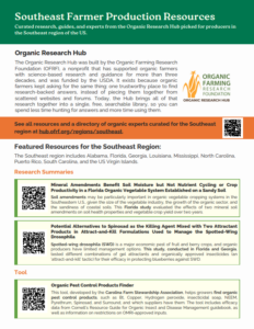 Front page of TOPP SE Organic Research Hub Regional factsheet