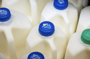Milk jugs with the PA preferred logo on the cap. 
