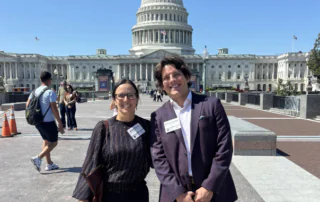 Executive Director Brise Tenser and Policy Manager Vinnie Trometter at the Capitol Building.