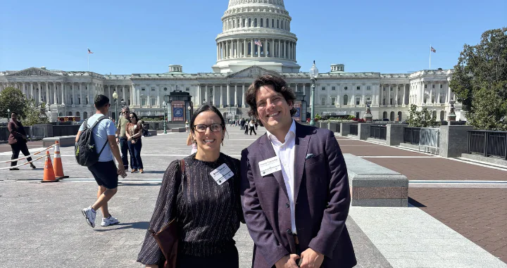 Executive Director Brise Tenser and Policy Manager Vinnie Trometter at the Capitol Building.